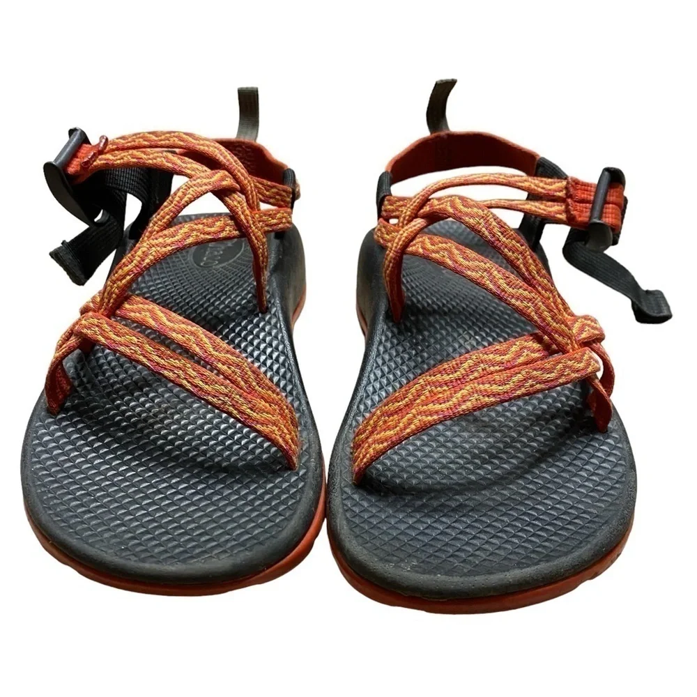 Chaco Zx1 Ecotread Orange Strappy Water Hiking Sandals Size 4